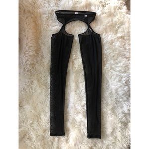 Wicked Weasel black mesh garter belt leggings Sz M